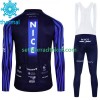 Nice Metropole Cote D Azur Radbekleidung Radtrikot Langarm + Lang Trägerhose Winter Thermal Fleece 2023